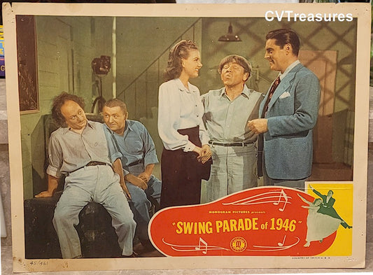 Three Stooges Swing Parade Original Authentic Vintage Lobby Card movie theater poster memorabilia collectibles 1946