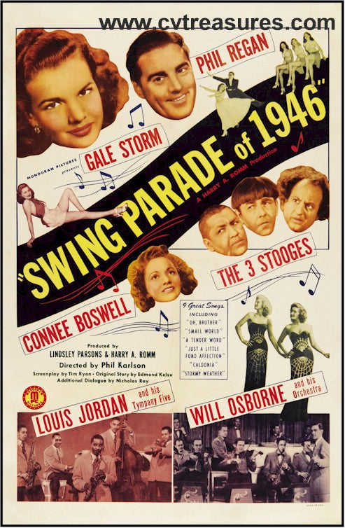 Swing Parade of 1946 Three Stooges Vintage Movie Poster OneSheet