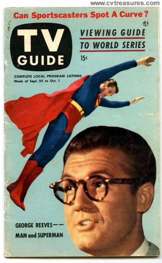 TV Guide George Reeves Superman cover, 1953 RARE Issue