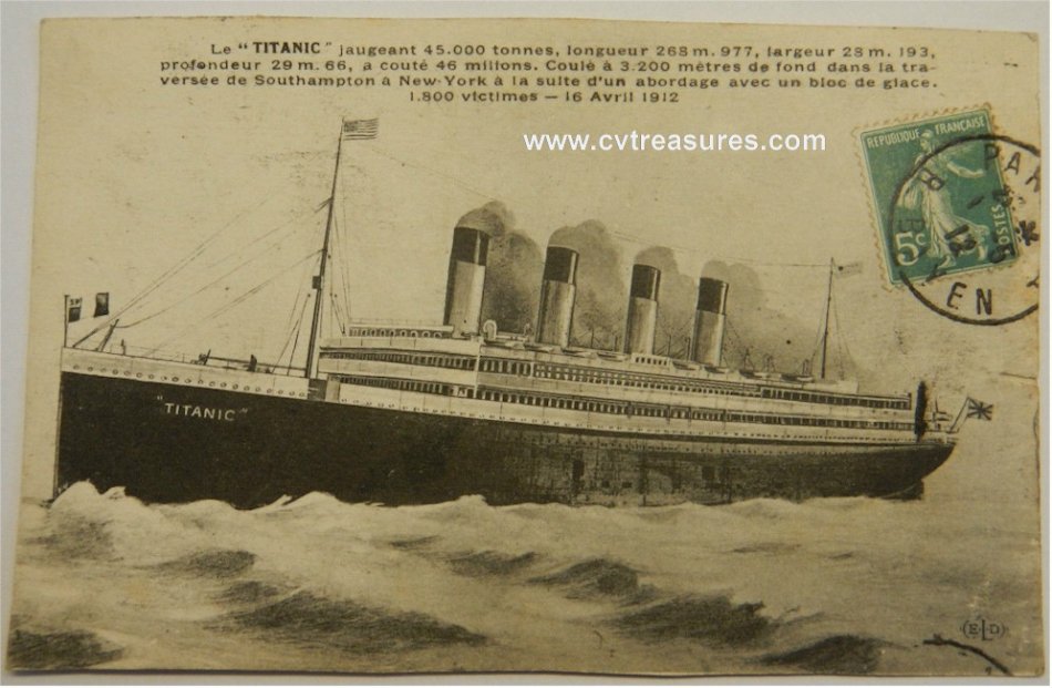 Titanic Postcard issued within Weeks After Sinking 1912