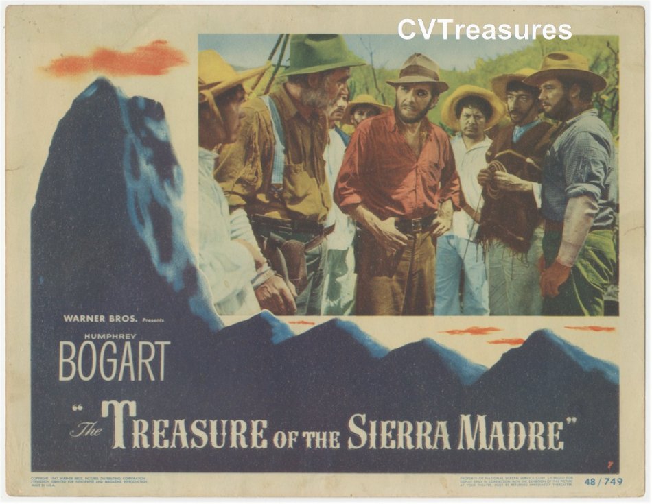 Treasure of Sierra Madre Vintage lobby card Movie Poster Bogart