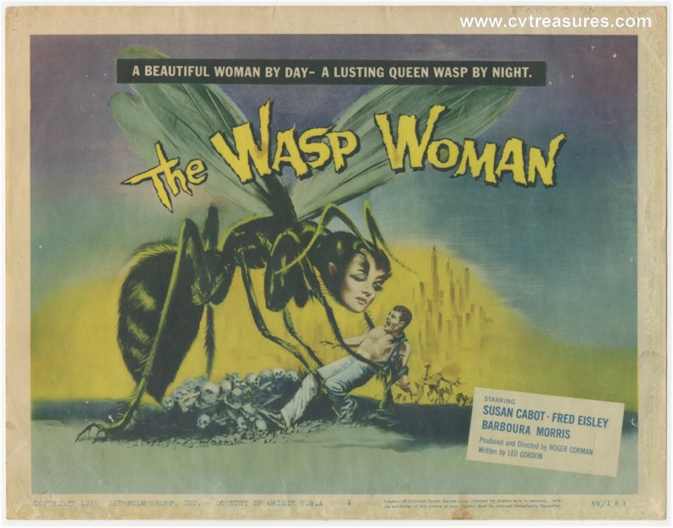 Wasp Woman Original Vintage Horror Sci Fi Movie Theater Poster Title Lobby Card Guaranteed Authentic Gorgeous Art 1959