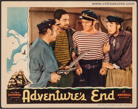 Adventure's End John Wayne Movie Poster Original Vintage Lobby Card Guaranteed Authentic 24x