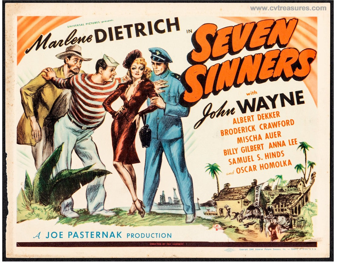 Seven Sinners, 1940 Original Vintage Movie Poster TITLE card