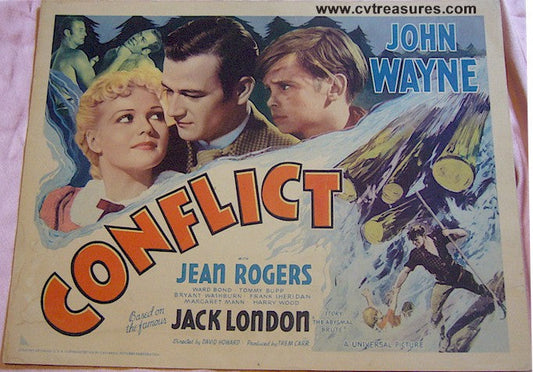 Conflict Vintage Movie Poster Title Card John Wayne 1936