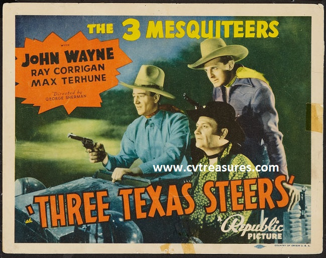 Three Texas Steers John Wayne Title Lobby Card, 1939