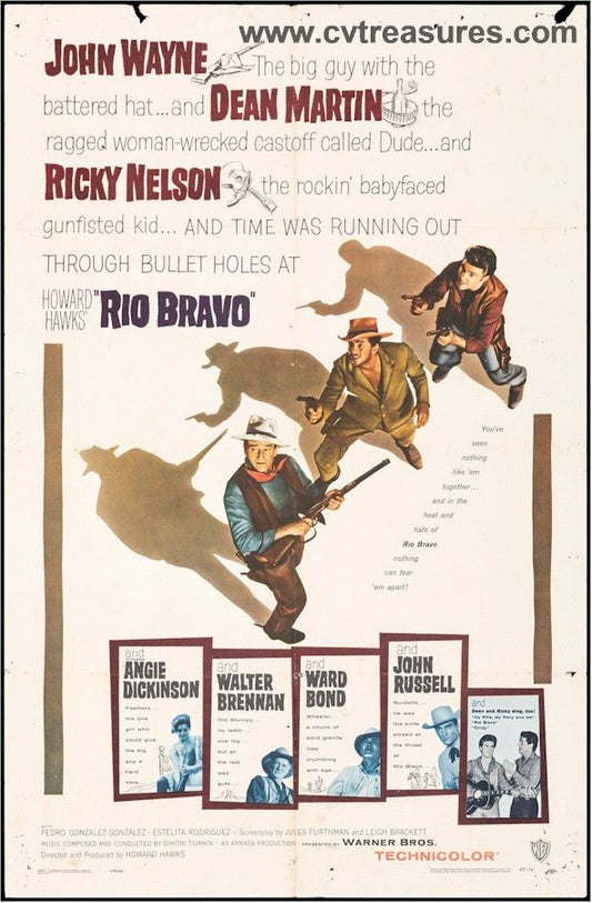 Rio Bravo Vintage Western Movie Poster One Sheet John Wayne