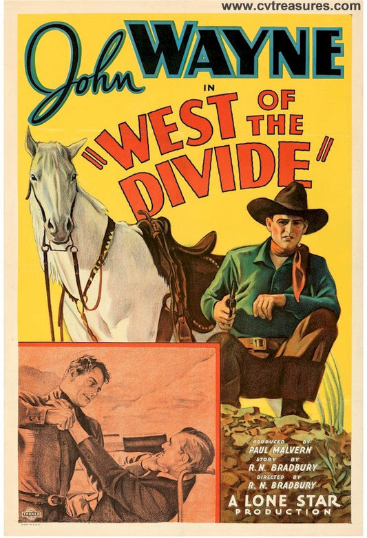 West of the Divide Vintage Western Movie Poster John Wayne 1934 Guaranteed Authentic Original