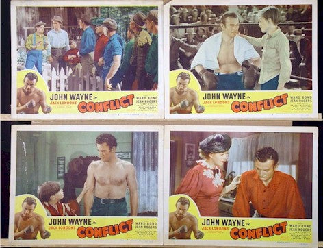 Conflict original vintage lobby cards (4) John Wayne 1949