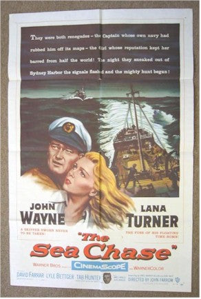 John Wayne Sea Chase - original vintage one sheet - 1955