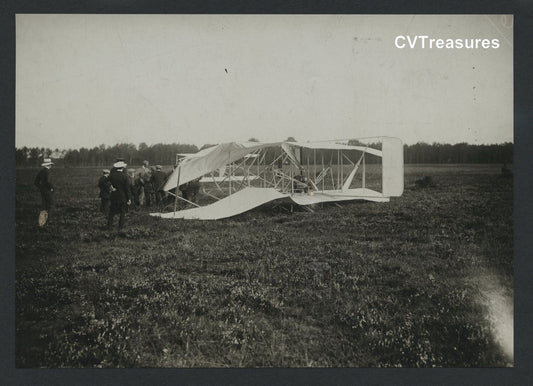 Wright Brothers Original 1908 Vintage Historical AViation TYPE 1 Photo Wilbur Crash