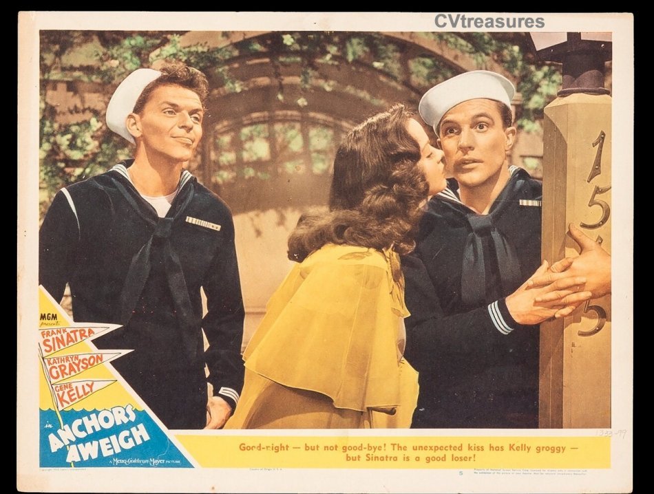 Anchors Aweigh Movie Poster Original Lobby Card Frank Sinatra Gene Kelly Guaranteed Authentic 24x