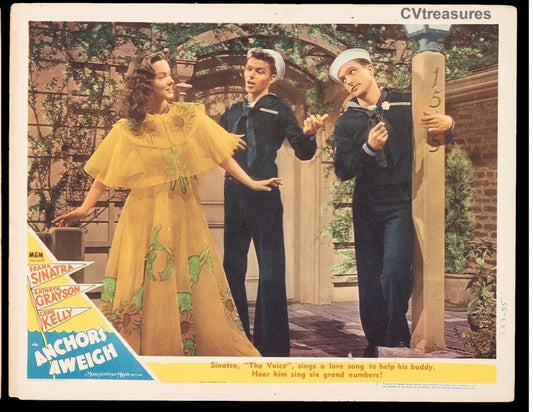 Anchors Aweigh Movie Poster Original Lobby Card Frank Sinatra Gene Kelly Guaranteed Authentic 24x