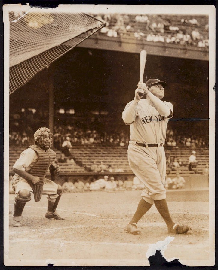 Babe Ruth Rare TYPE 1 PSA Authentic Baseball Yankees Historic Vintage Photo Picture Classic Sports Memorabilia  PSA Certified  Encapsulated