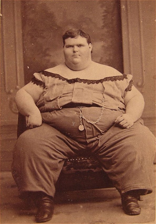 BARNUM BAILEY CIRCUS  SIDESHOW FAT BOY PERFORMER PHOTO Navarro