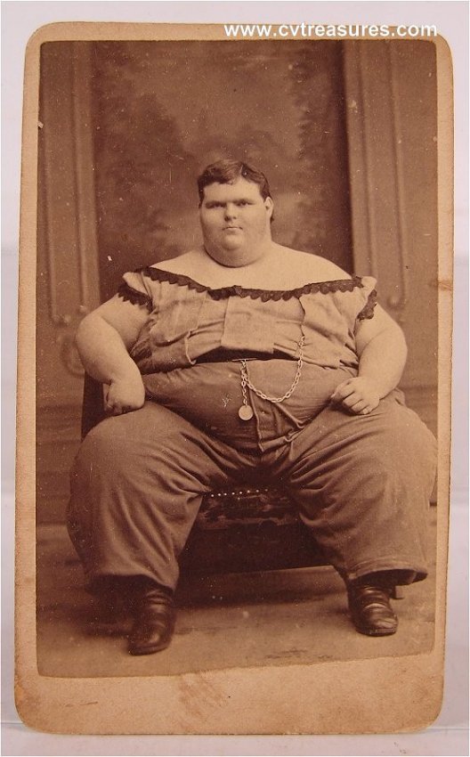 BARNUM BAILEY CIRCUS  SIDESHOW FAT BOY PERFORMER PHOTO Navarro