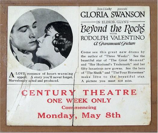 Beyond the Rocks, 1922 RUDOLPH VALENTINO Herald