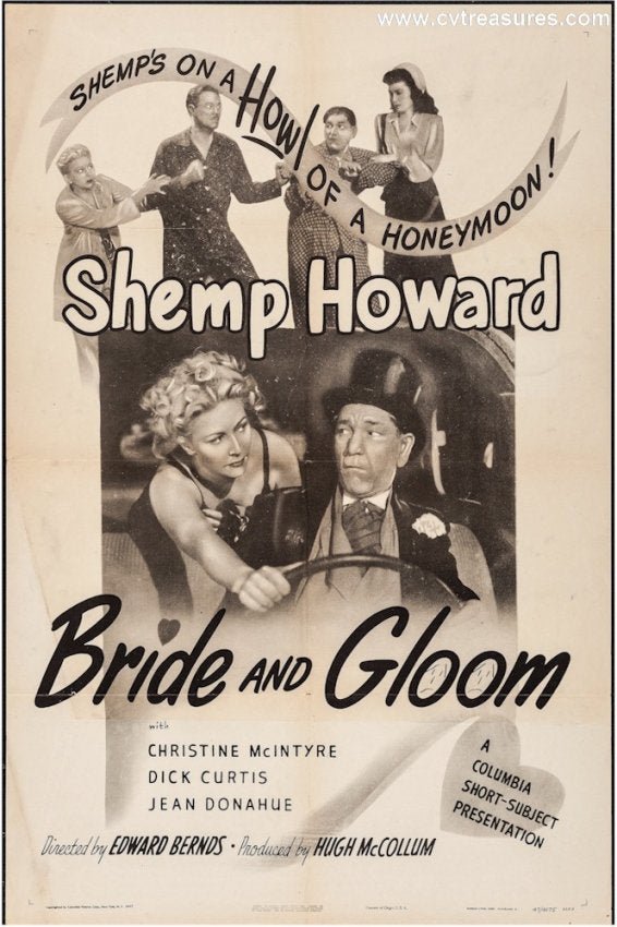 Bride and Gloom Vintage Movie Poster Stooges Shemp Howard