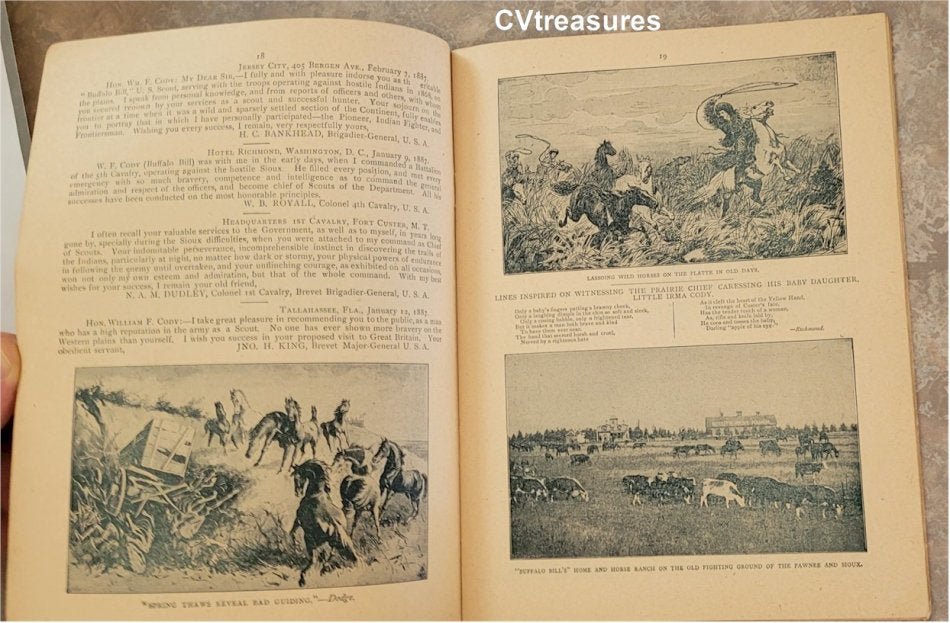 Buffalo Bill Cody Antique Official Wild West Show Program 1893 B Historical Western Memorabilia