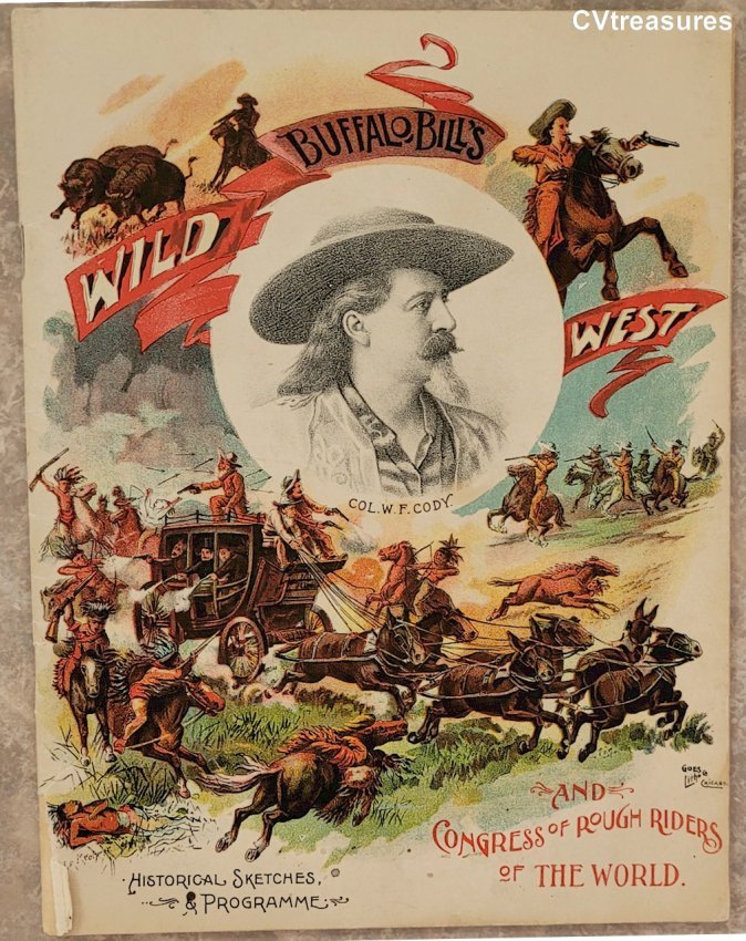 Buffalo Bill Cody Antique Official Wild West Show Program 1893 B Historical Western Memorabilia