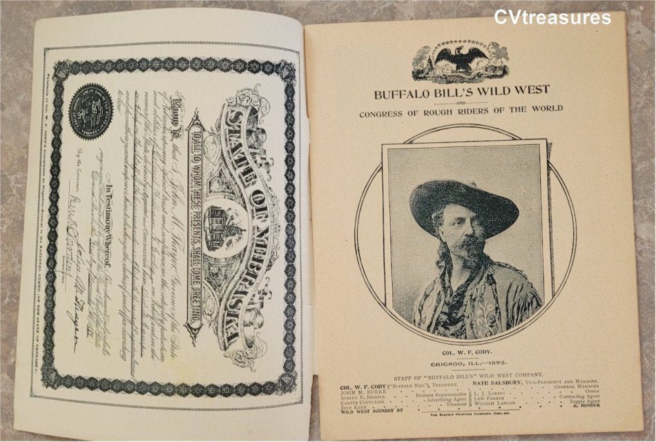 Buffalo Bill Cody Antique Official Wild West Show Program 1893 B Historical Western Memorabilia