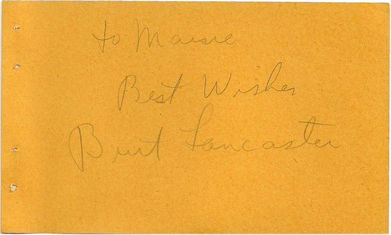 Burt Lancaster Autograph Vintage