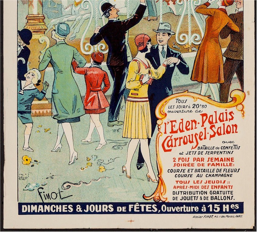 Carrousel Amusement Salon French Poster circa 1915-20