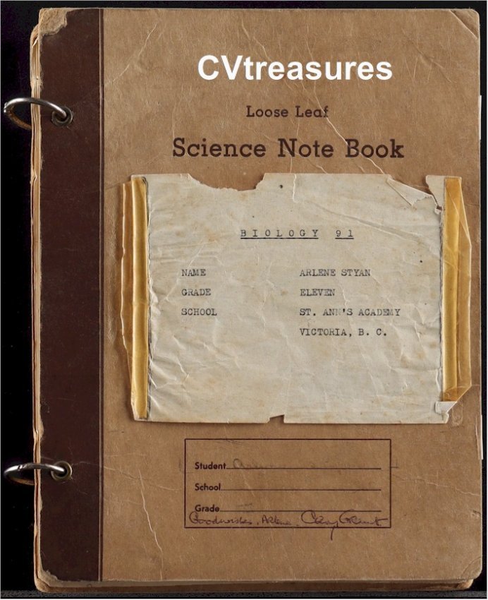 Cary Grant Autographed Signed School  Science Notebook 