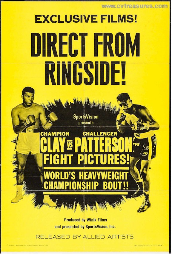 Cassius Clay (Muhammad Ali) and Floyd Patterson Original Vintage Sports Memorabilia Boxing Poster