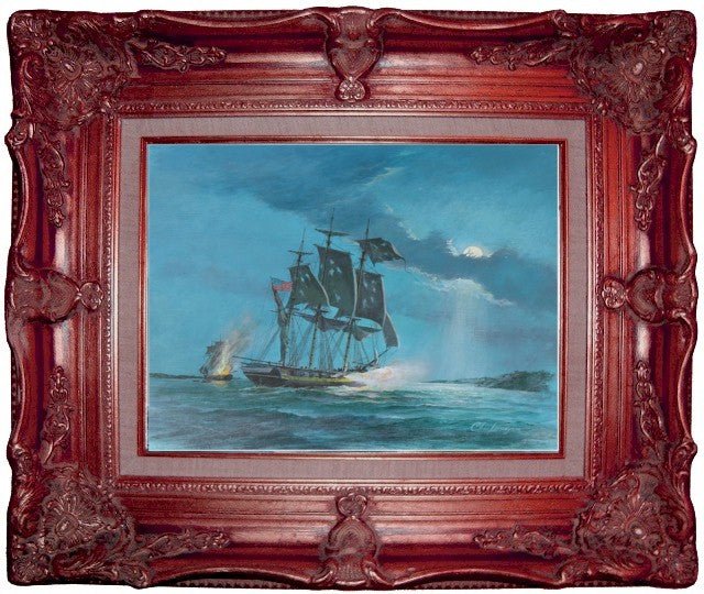 Charles Lundgren Nautical Marine USS Louisiana Seascape Painting oil