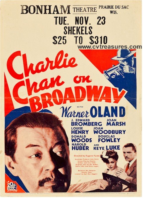 Charlie Chan on Broadway Vintage Movie Poster Window Card