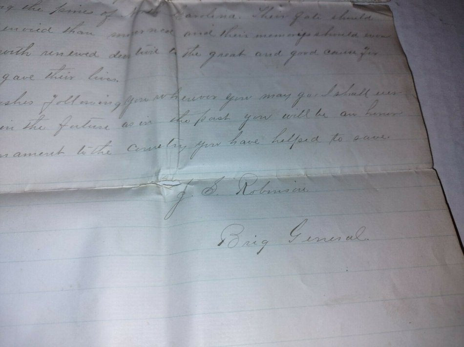 Civil War Brigadier General James Robinson Letter 1864