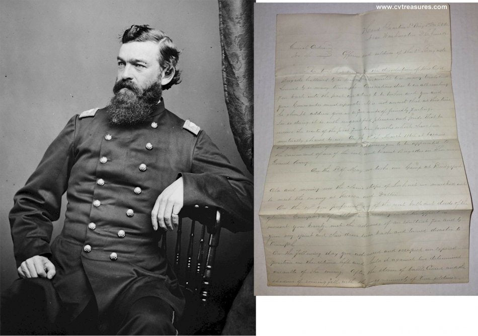 Civil War Brigadier General James Robinson Letter 1864