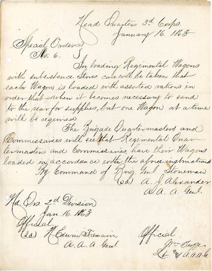 Civil War Letters - Lt. William Teoffe 1863