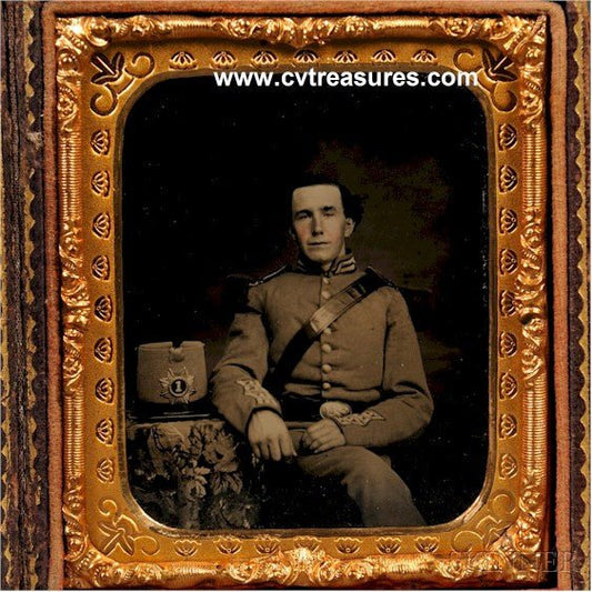 Civil War Militia Officer 1/6 plate Tintype photo circa 1860