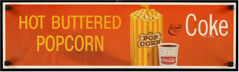 COCA-COLA HOT BUTTERED POPCORN 60s Posters & Lobby displays