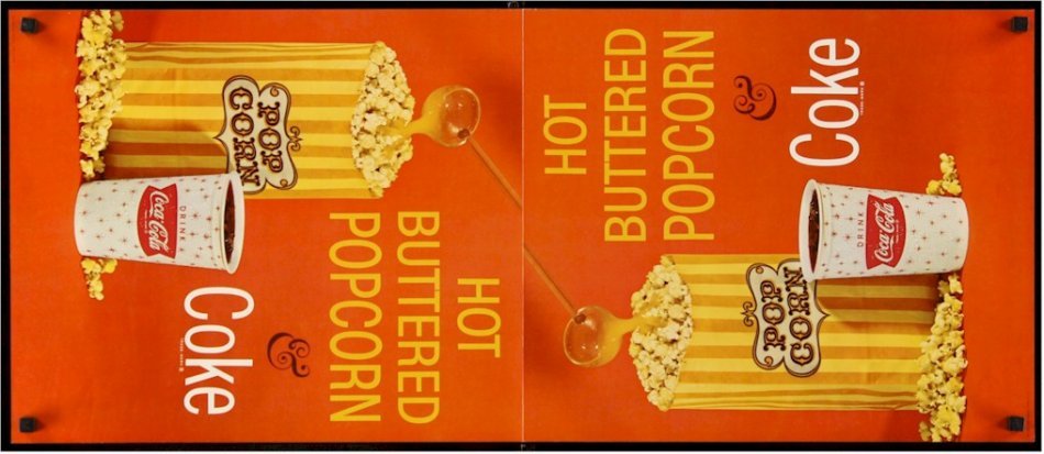 COCA-COLA HOT BUTTERED POPCORN 60s Posters & Lobby displays