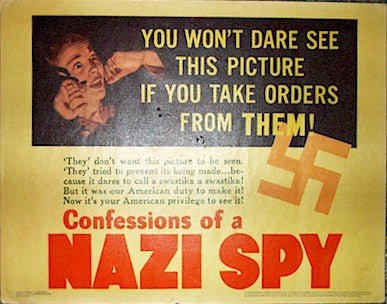 Confessions of a Nazi Spy, 1939 Title Card