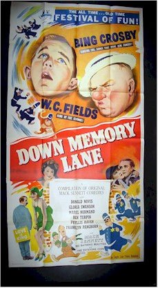 Down Memory Lane, 1949, WC Fields, Bing Crosby, Three Sheet Movie Theater Poster