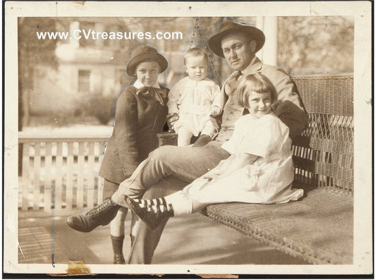 Ty Cobb and Children Original Vintage Type 1 Photo Baseball Sports Memorabilia