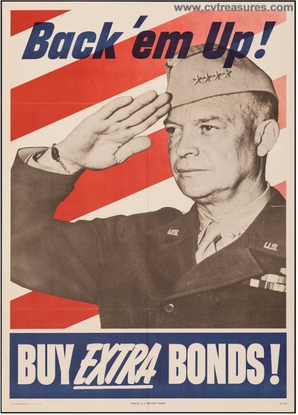 Dwight Eisenhower Original 1944 Campaign Promotional Poster WW2