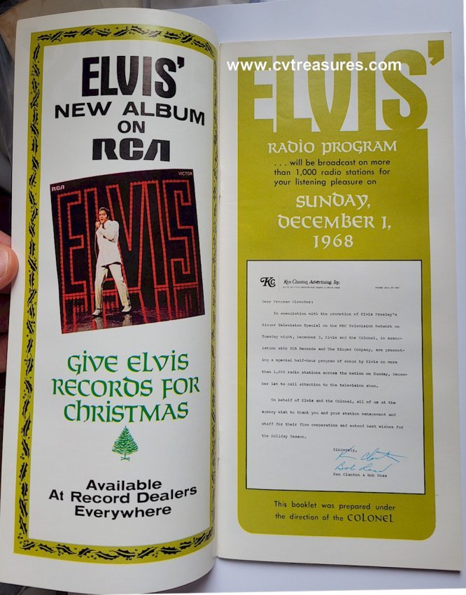 Elvis Presley NBC Television Christmas Promotional Program 1968