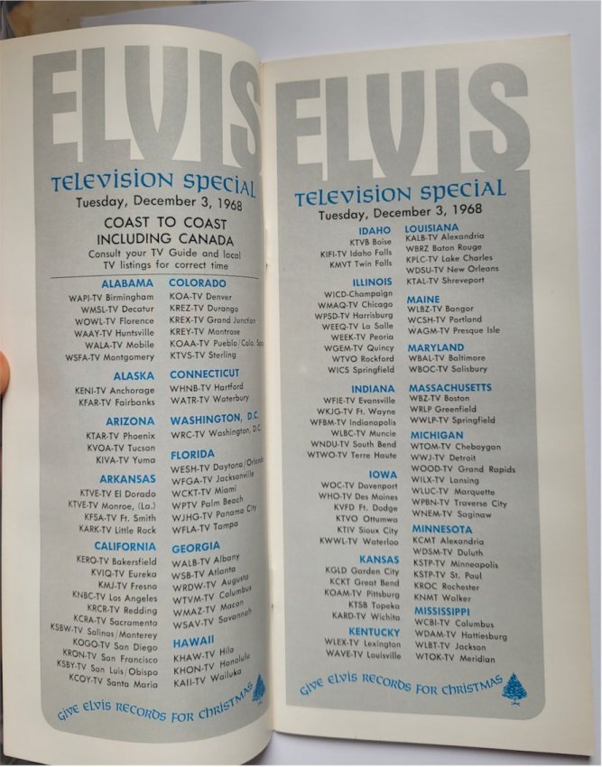 Elvis Presley NBC Television Christmas Promotional Program 1968