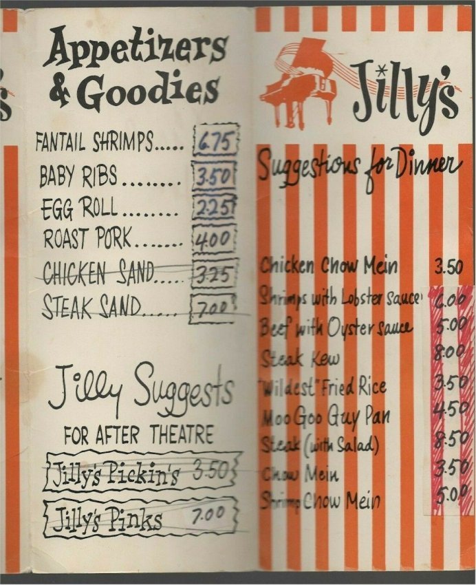 Frank Sinatra Authentic Signed Autograph Jilly's Menu  - Guaranteed Authentic