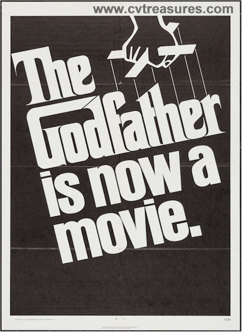 Godfather, 1971 Marlon Brando RARE ADVANCED One Sheet