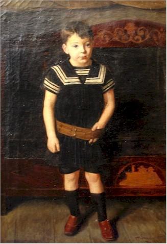 Harald Moltke "Boy in Sailor Outfit" Oil Painting 1896