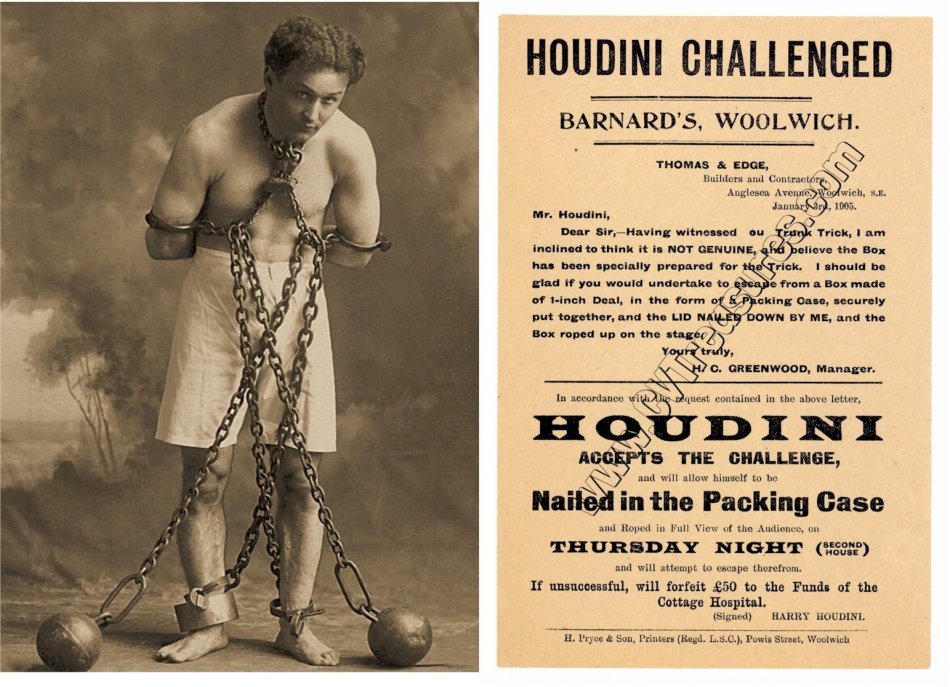 Harry Houdini Original Vintage Magic Memorabilia Collectibles Autographs For Sale