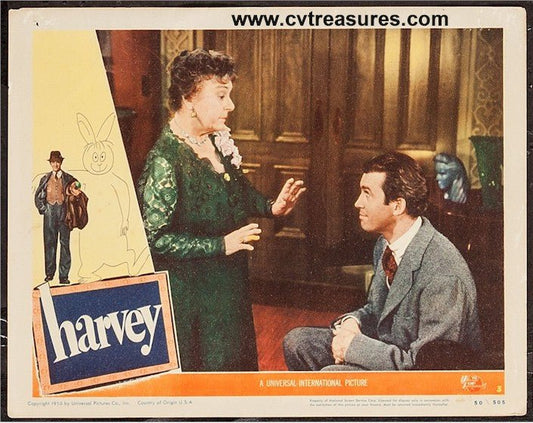 Harvey, 1950 James Stewart Lobby Card Vintage Movie Poster