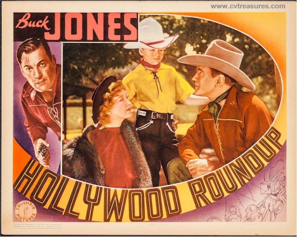 Hollywood Roundup Vintage Lobby Card Movie Poster Buck Jones