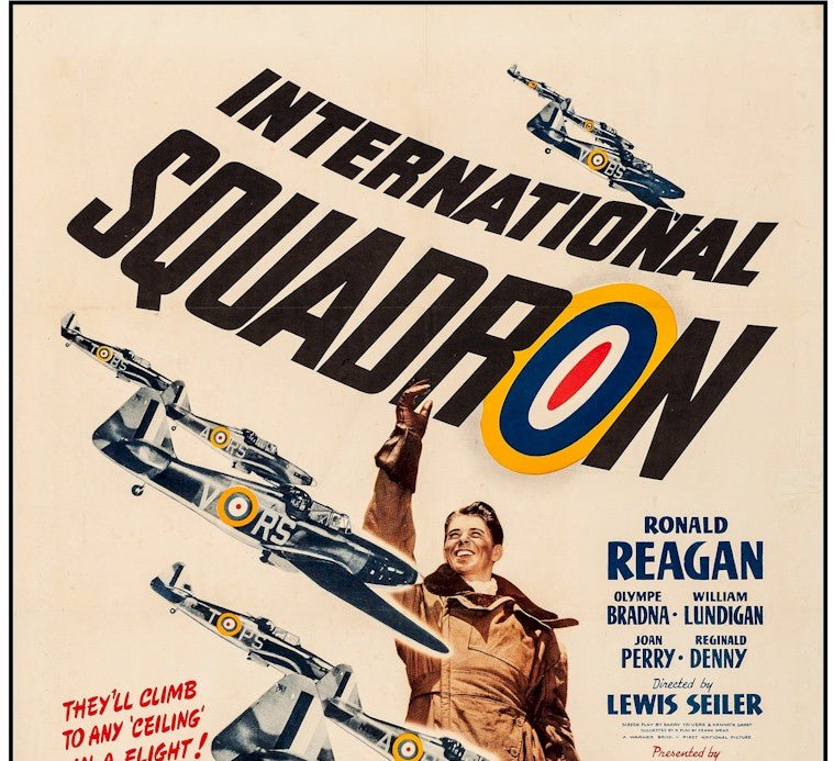 International Squadron Original Authentic Vintage Movie Theater Poster One Sheet aviation memorabilia Ronald Reagan 1941